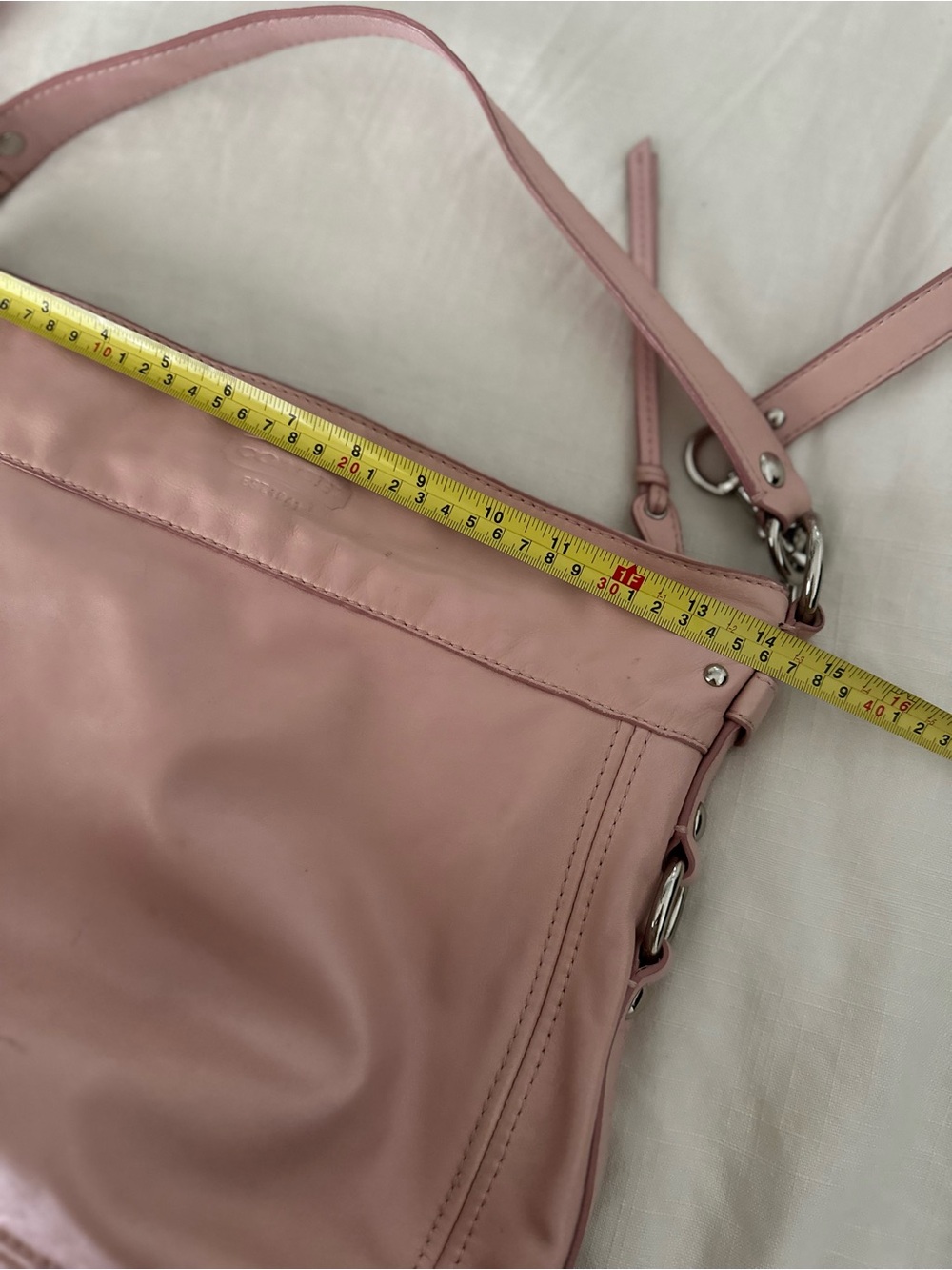 Vintage Blush PINK COACH Large Zoe Leather Hobo Bag Y2K Convertible F14706 🌸💕 - Picture 8 of 9